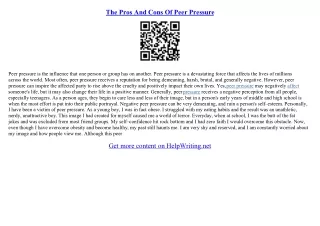 essay on peer pressure