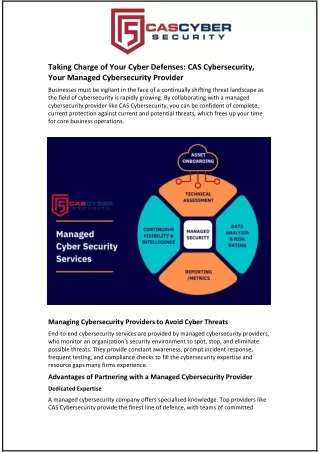 Taking Charge of Your Cyber Defenses: CAS Cybersecurity, Your Managed