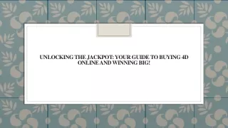 Unlocking the Jackpot Your Guide to Buying 4D Online and Winning Big!