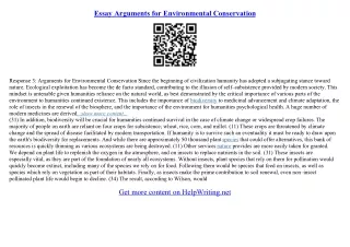environmental conservation essay