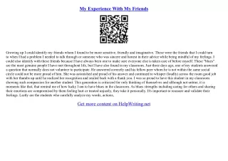 best friends essay