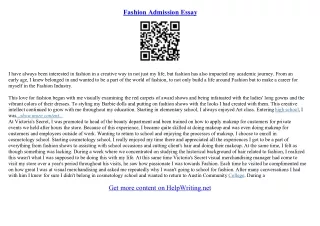fidm admissions essay