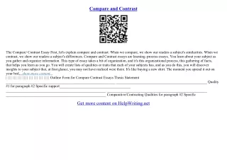 comparison and contrast essay format