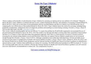 type 2 diabetes essay