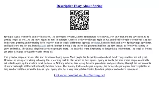 descriptive essays samples