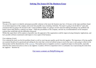 topic for problem solution essay