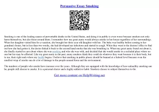 persuasive essay on smoking
