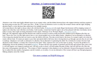 abortion essay topics