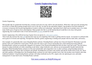 genetic engineering essay