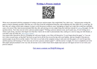 examples of process analysis essays