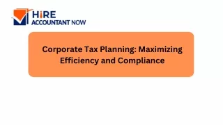 Corporate Tax Planning Maximizing Efficiency and Compliance