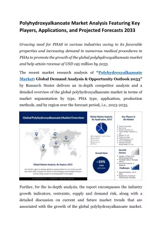 Polyhydroxyalkanoate Market Growth Forecast: Unlocking Potential (2023-2033)