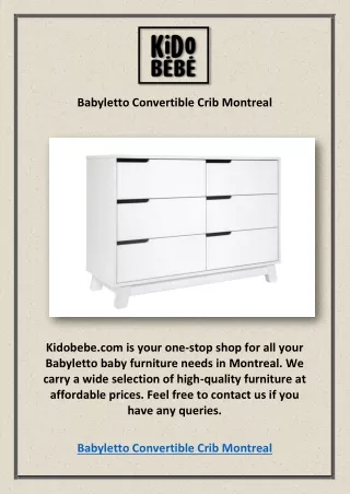 Babyletto Convertible Crib Montreal | Kidobebe.com