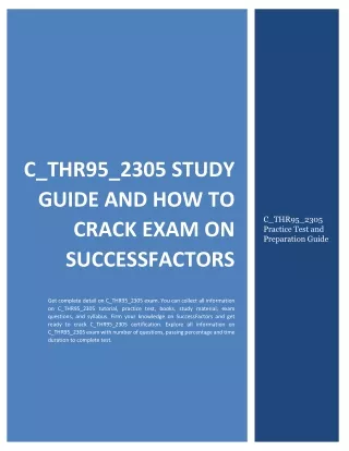 C_THR95_2305 Study Guide and How to Crack Exam on SuccessFactors