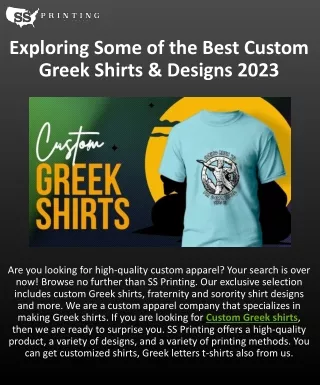 Exploring Some of the Best Custom Greek Shirts