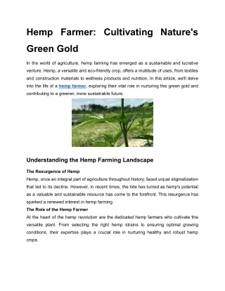 Hemp Farmer_ Cultivating Nature's Green Gold