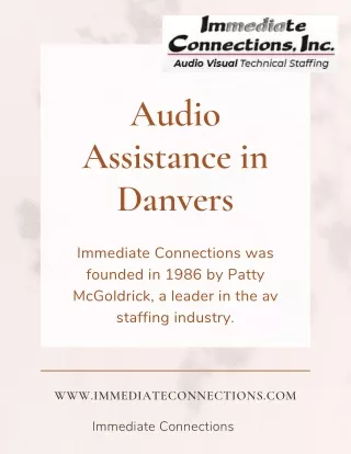 Hire the Best & Reliable Audio Assistance in Danvers