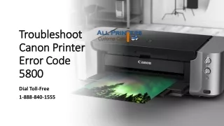 Troubleshoot Canon Printer Error Code 5800