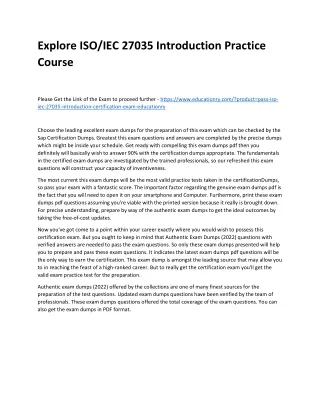 Explore ISO/IEC 27035 Introduction Practice Course