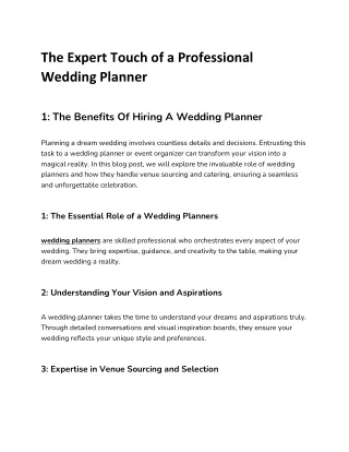 The Expert Touch of a Professional Wedding Planner 1