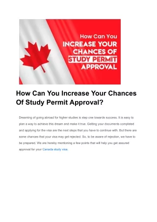 Improving Study Permit Approval Prospects: What Actions to Consider?