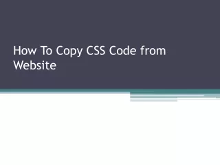 How To Copy CSS Code from Website