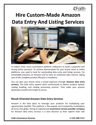 Hire Custom-Made Amazon Data Entry And Listing Services