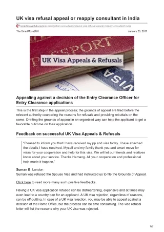 UK visa refusal appeal or reapply consultant in India