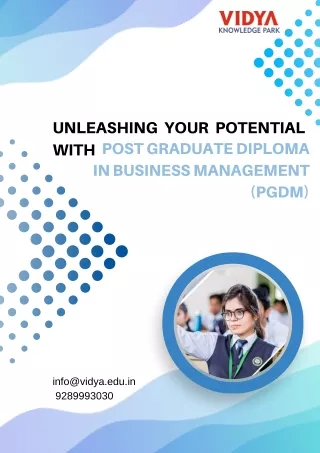 Unleashing Your Potential with Post Graduate Diploma in Business Management (PGD