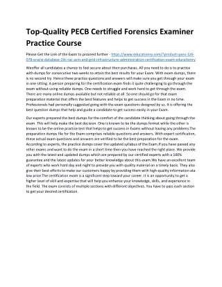 Top-Quality PECB Certified Forensics Examiner Practice Course