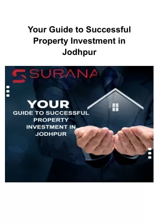 Your Guide to Successful Property Investment in Jodhpur