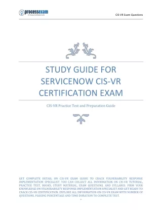 Study Guide for ServiceNow CIS-VR Certification Exam