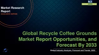 Recycle Coffee Grounds Market will reach at a CAGR of 7.2% from to 2033