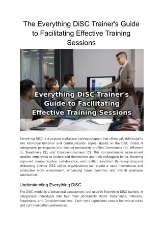 The Everything DiSC Trainer's Guide to Facilitating Effective Training Sessions