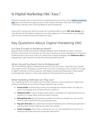 2023 - Is Digital Marketing OKC Easy