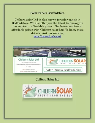 Solar Panels Bedfordshire, chilternsolar