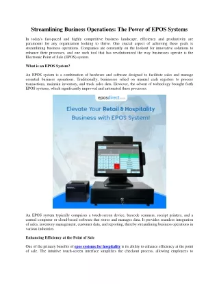 Streamlining Business Operations The Power of EPOS Systems