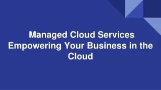 Managed Cloud Services