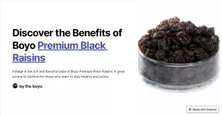 Boyo Afghan Black Raisin: A Natural and Flavorful Snack