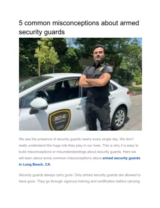 5 common misconceptions about armed security guards