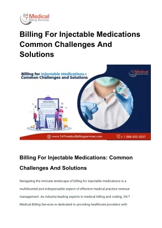 Billing for Injectable Medications_ Common Challenges and Solutions