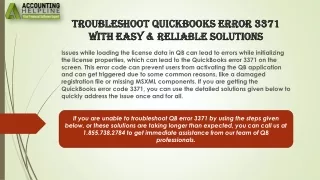 The best ever method to fix QuickBooks Error 3371