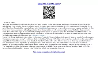 war on terrorism essays