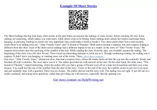 short story essays examples