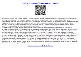 evaluation essay sample