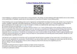 critical thinking in essay writing