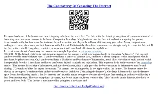 internet censorship essay