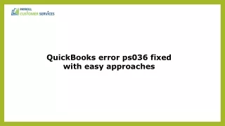 Top Methods to Resolve QuickBooks Error PS036