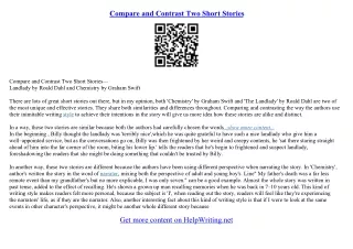 essay story example