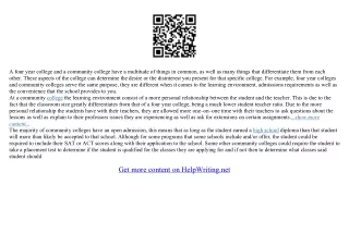comparison and contrast essay topics for college